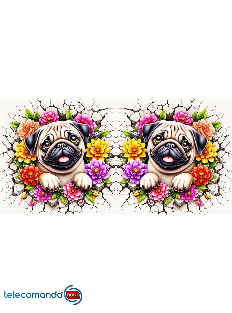 Cană albă personalizată Pug - imagine 2